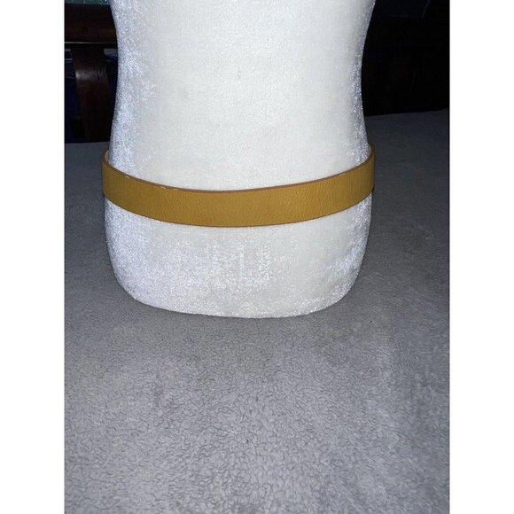 COLDWATER CREEK Women's Wide Gold Buckle Vivid Leather Belt Burnt Gold - Picture 6 of 11